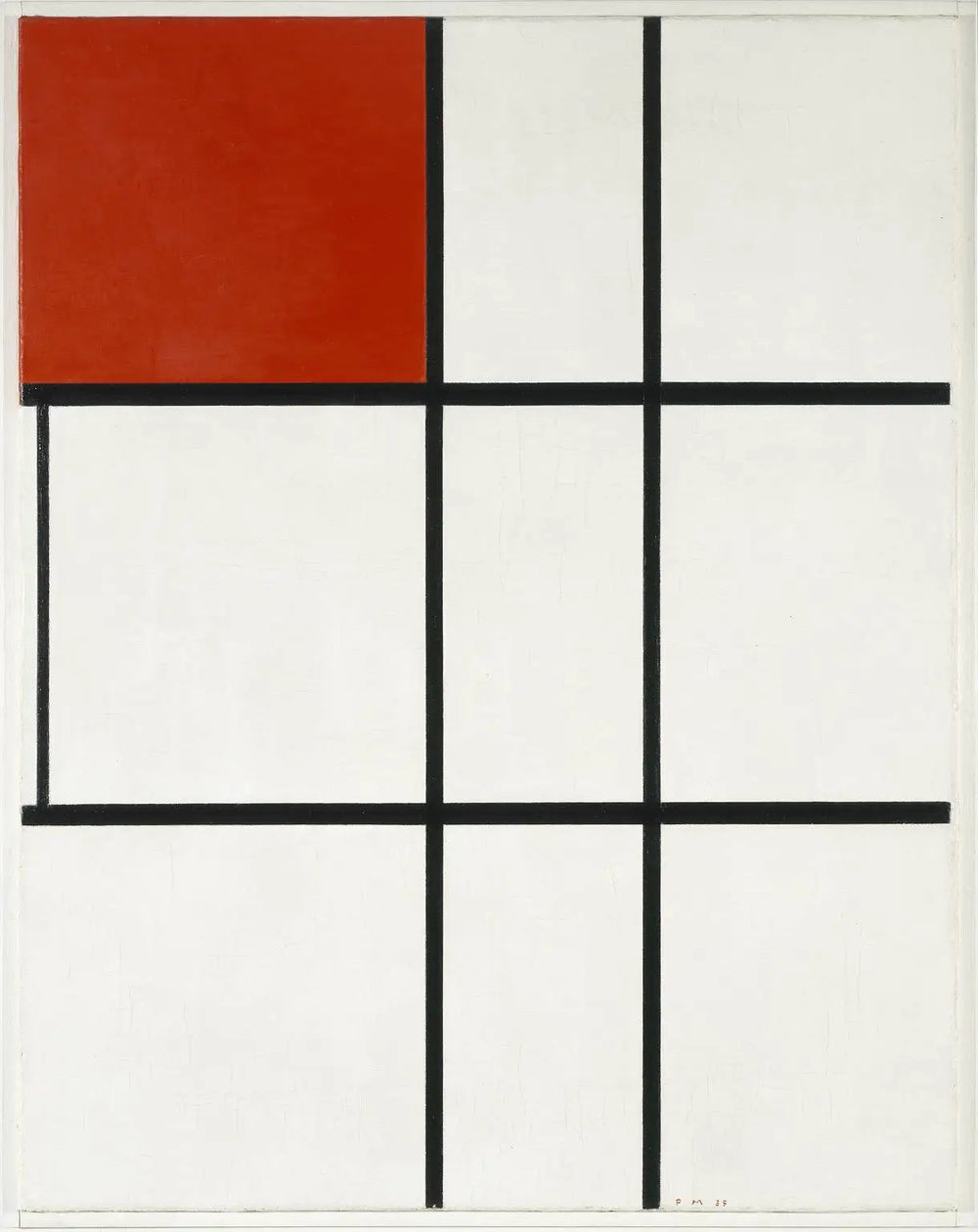 Composition B (n° II) avec rouge - Piet Mondrian image 1 reproduction de peinture à l’huile