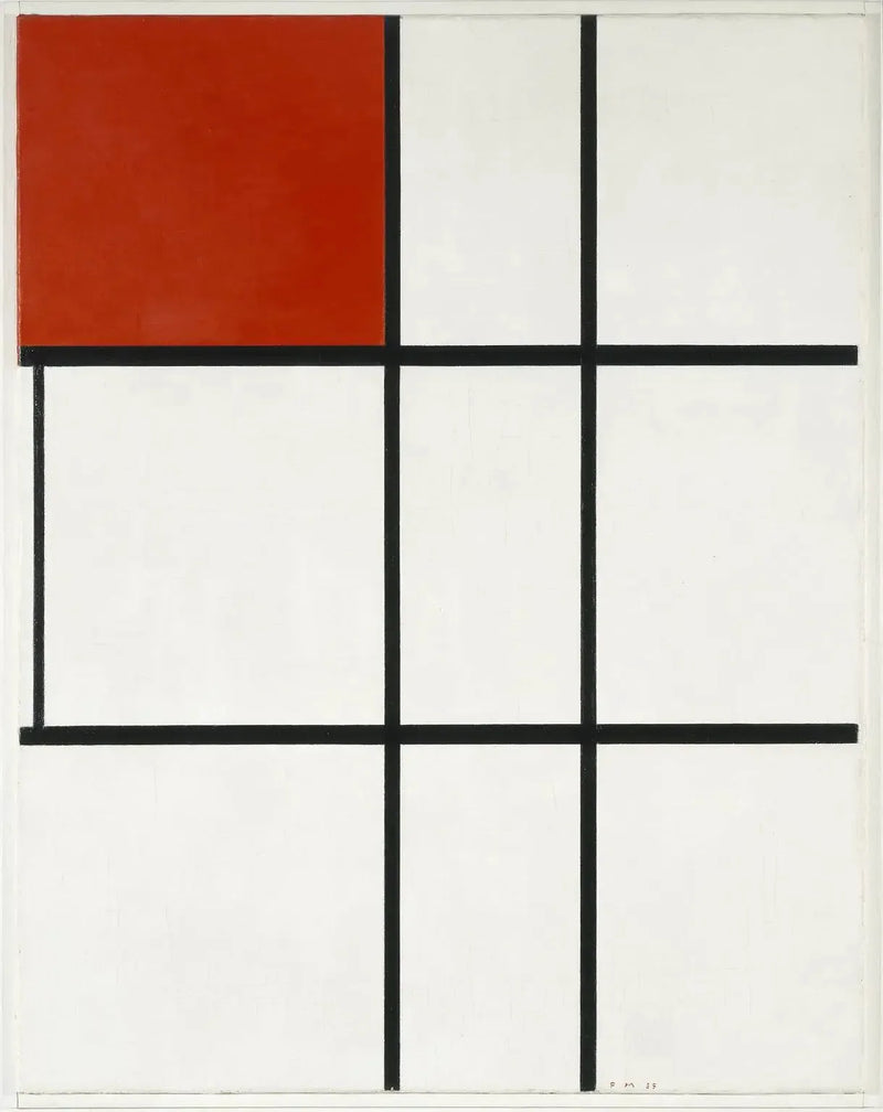 Kompozycja B (nr II) z czerwonym - Piet Mondrian