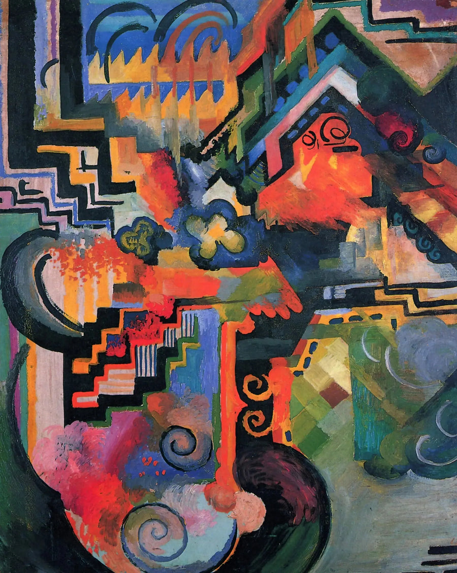 Kolorowa kompozycja (Hołd dla Jana Sebastiana Bacha) - August Macke
