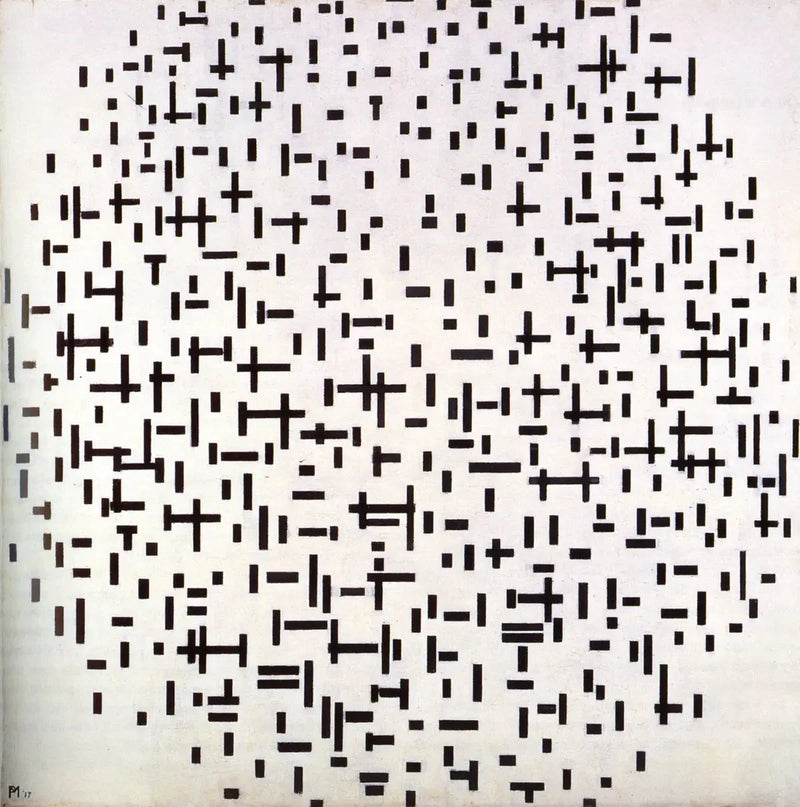 Kompozycja w linii, drugi stan - Piet Mondrian