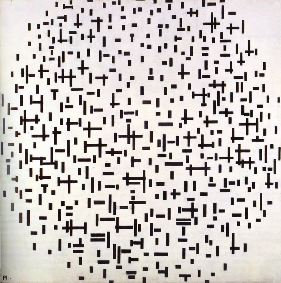 Kompozycja w linii, drugi stan - Piet Mondrian