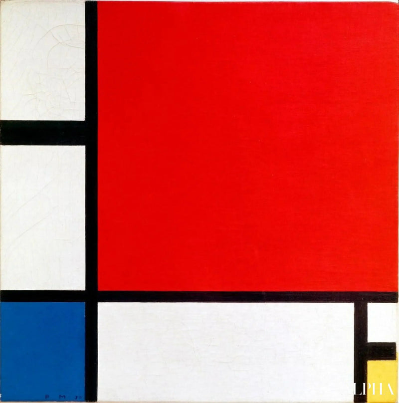 Kompozycja w czerwieni, niebieskim i żółtym - Piet Mondrian