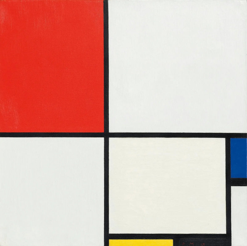 Kompozycja III z czerwonym, niebieskim, żółtym i czarnym - Piet Mondrian
