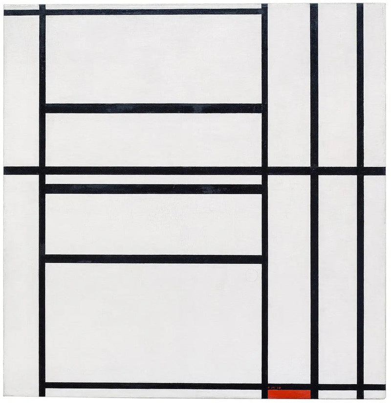 Kompozycja nr 1 z szarością i czerwienią 1938 / Kompozycja z czerwienią 1939 - Piet Mondrian