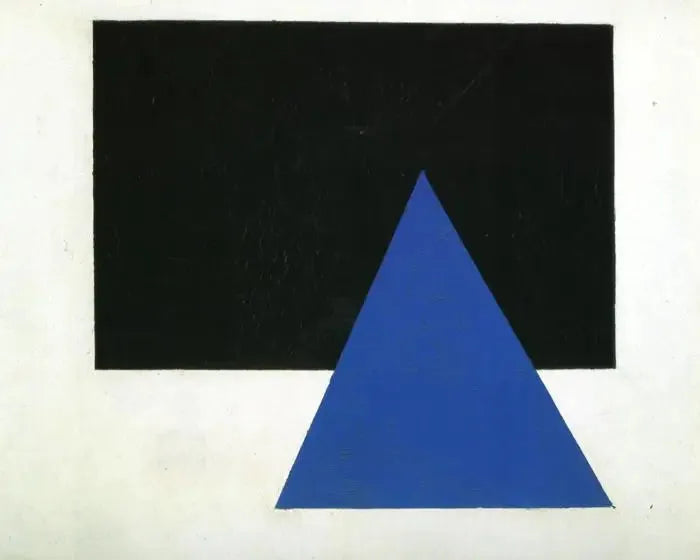 Kompozycja suprematyczna z niebieskim trójkątem i czarnym prostokątem - Kazimir Malevich