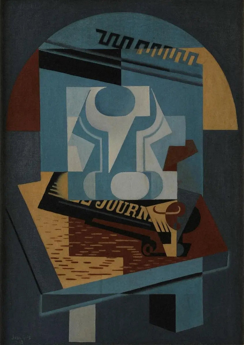Talerz na owoce i gazeta - Juan Gris