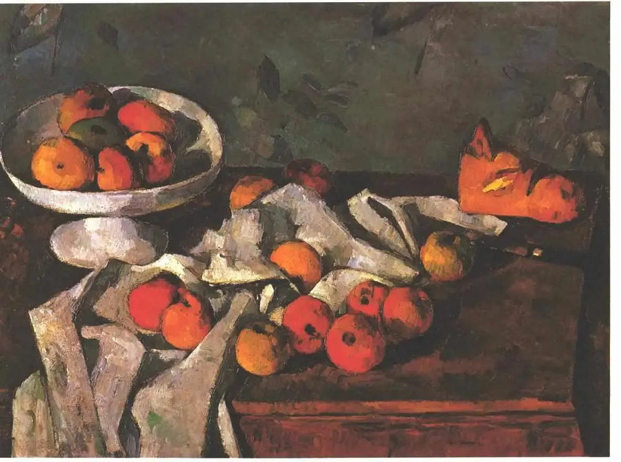 Kompotier, jabłka i bochenek chleba - Paul Cézanne
