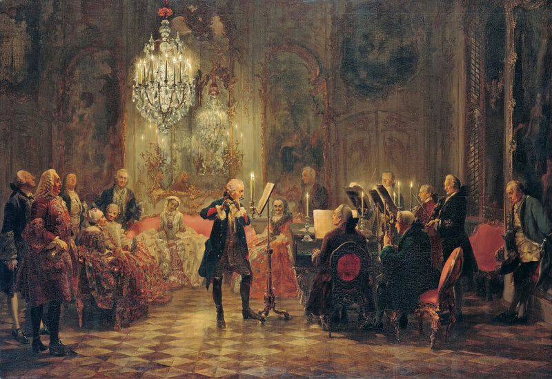 Koncert fletu Frédérica Wielkiego w Sanssouci - Adolph von Menzel