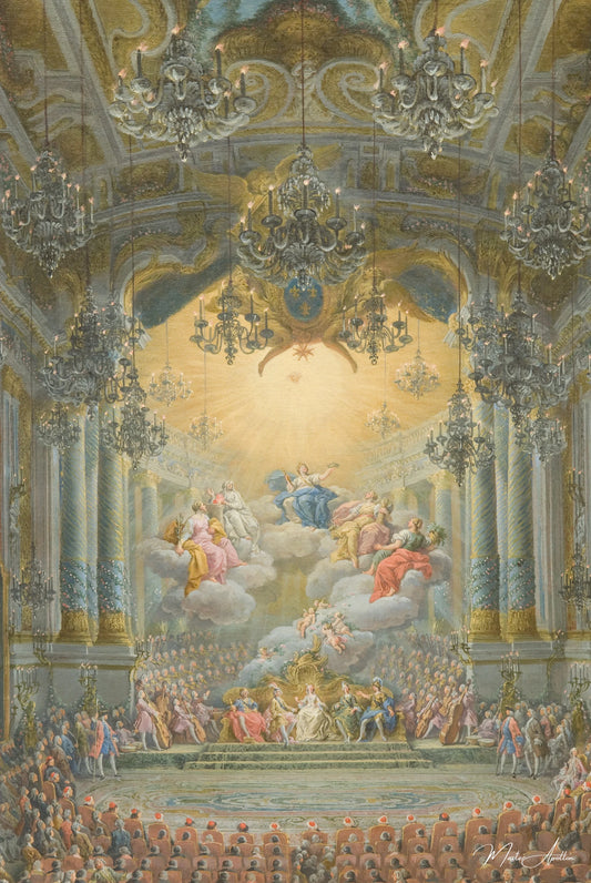 Concert donné par le duc de Nivernais à l'occasion de la naissance du Dauphin - Giovanni Paolo Panini - Reproductions de tableaux et peintures haut de gamme