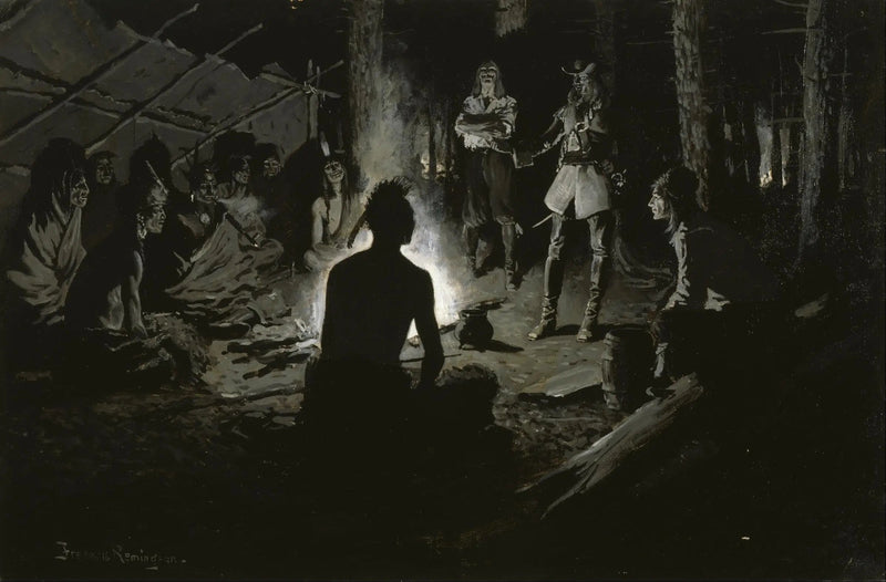 Rada Francuskich Odkrywców z Indianami - Frederic Remington