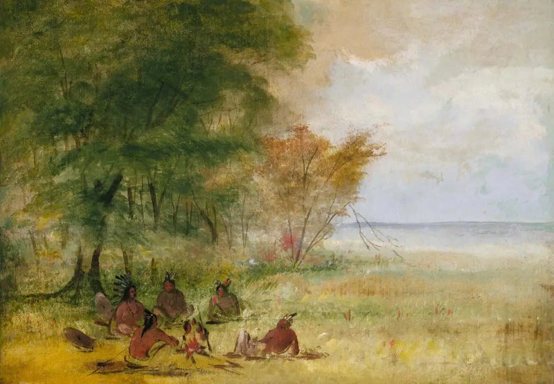 Indianka Sioux, wodzowie w głębokiej naradzie - George Catlin