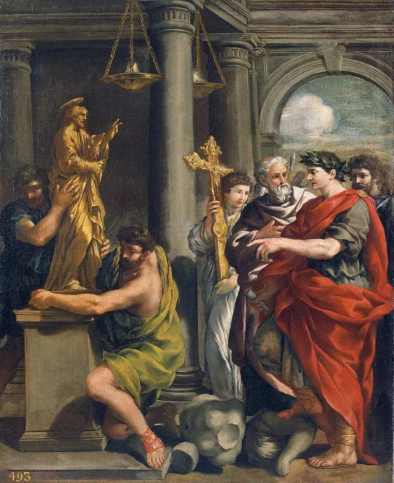 Constantin nakazujący zniszczenie bożków pogańskich - Pietro da Cortona