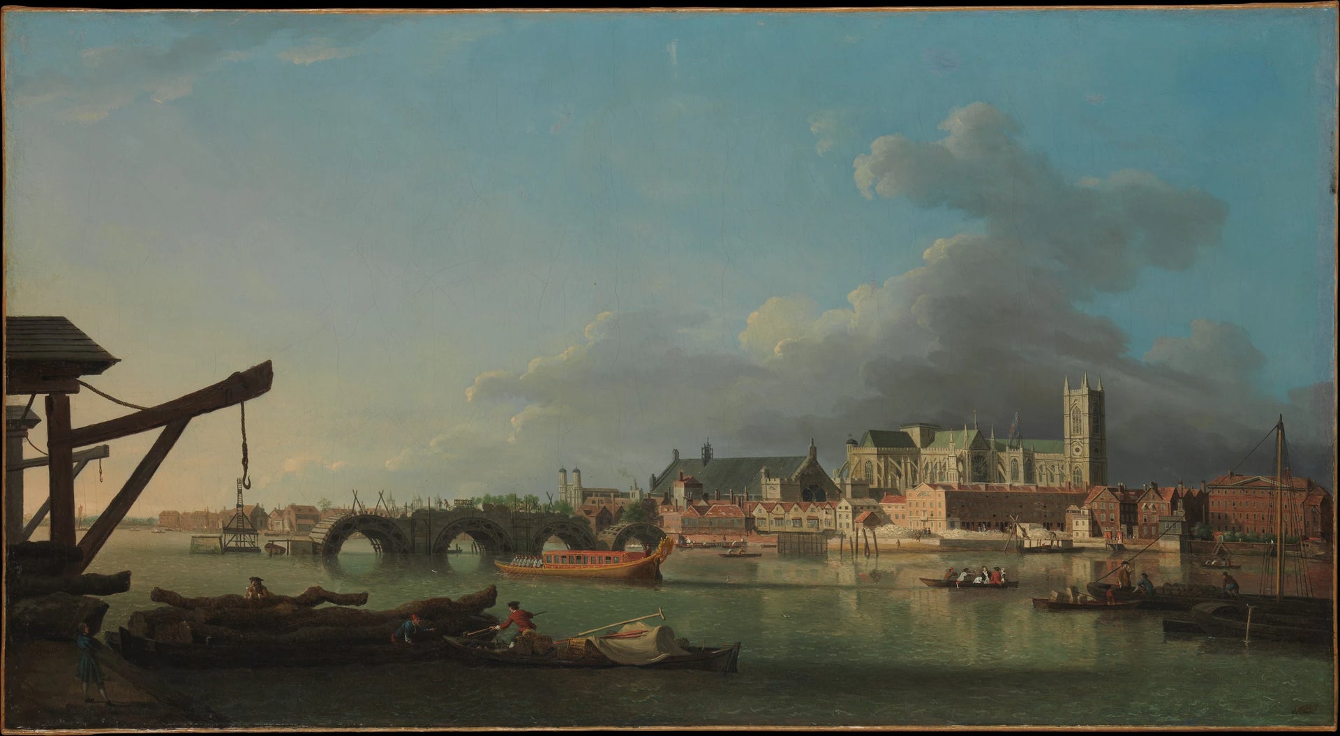 La construction du pont de Westminster - Samuel Scott