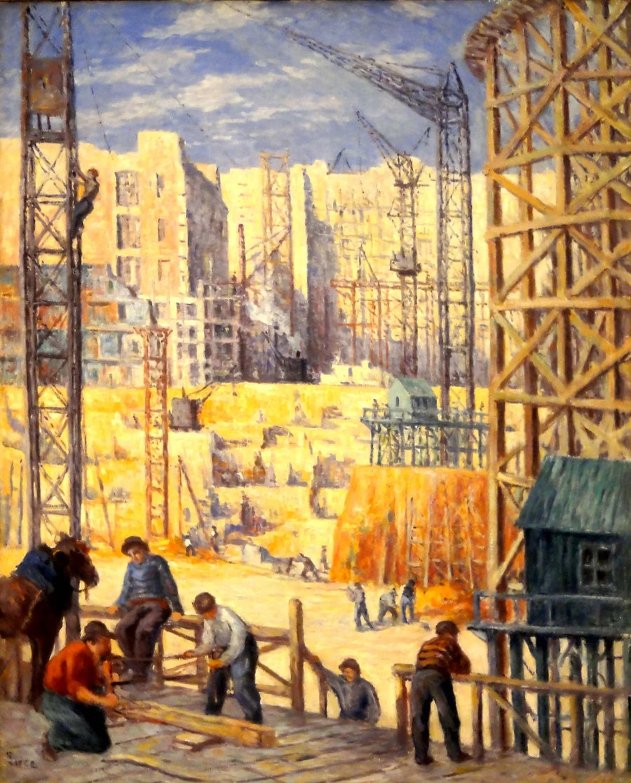 Budowa nabrzeża Passy - Maximilien Luce