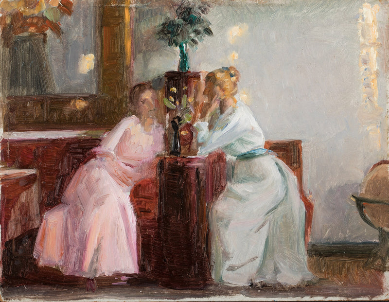 Rozmowa w sali zachodniej - Michael Peter Ancher