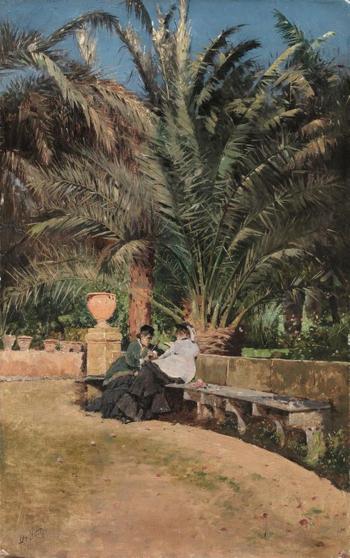 Rozmowa w ogrodzie - Giuseppe De Nittis