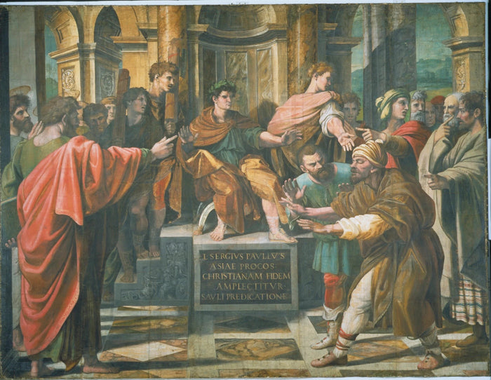Nawrócenie prokonsula, czyli ślepota Elimasa, około 1515-1516 - Raphaël