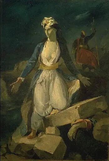 Kopia na podstawie 'Grecja na ruinach Missolonghi' autorstwa Delacroix - Odilon Redon