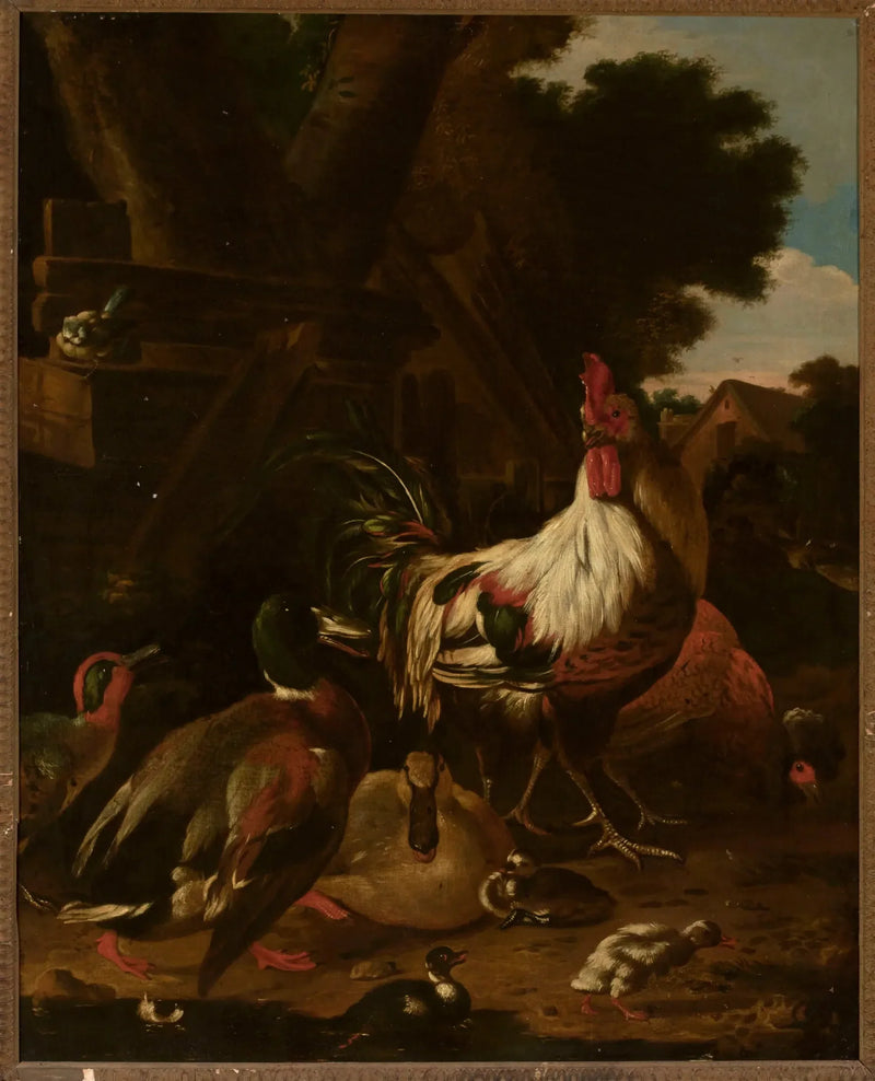 Kogut i kaczki - Melchior de Hondecoeter