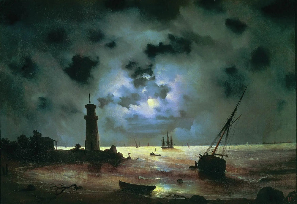 Côte de nuit. Près du phare - Ivan Aïvazovski - Alpha Reproduction