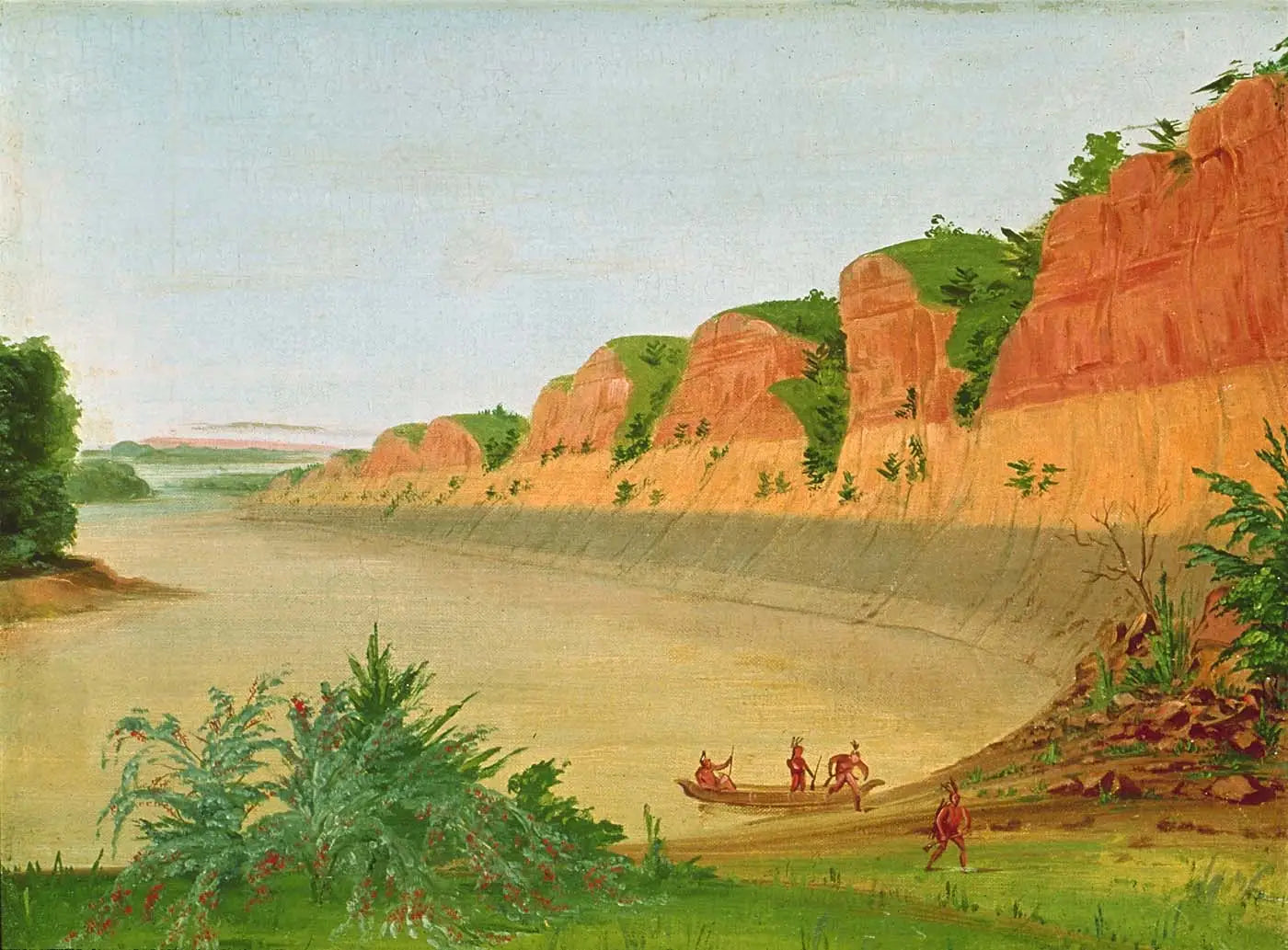 Côté sud de l’île Buffalo montrant des baies de Buffalo au premier plan - George Catlin - Alpha Reproduction
