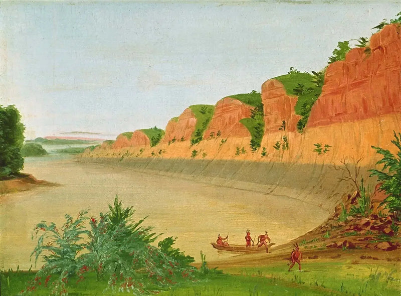 Po południowej stronie wyspy Buffalo, ukazując zatoki Buffalo na pierwszym planie - George Catlin