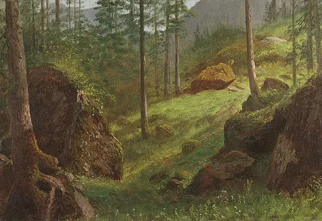Zalesiony krajobraz - Albert Bierstadt