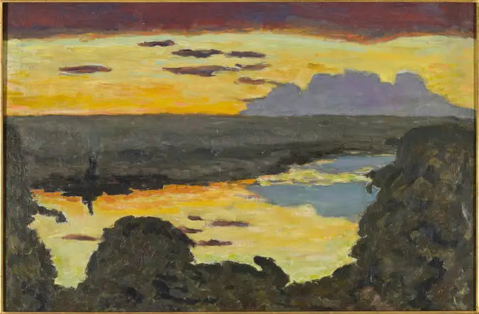 Zachód słońca, brzeg rzeki - Pierre Bonnard