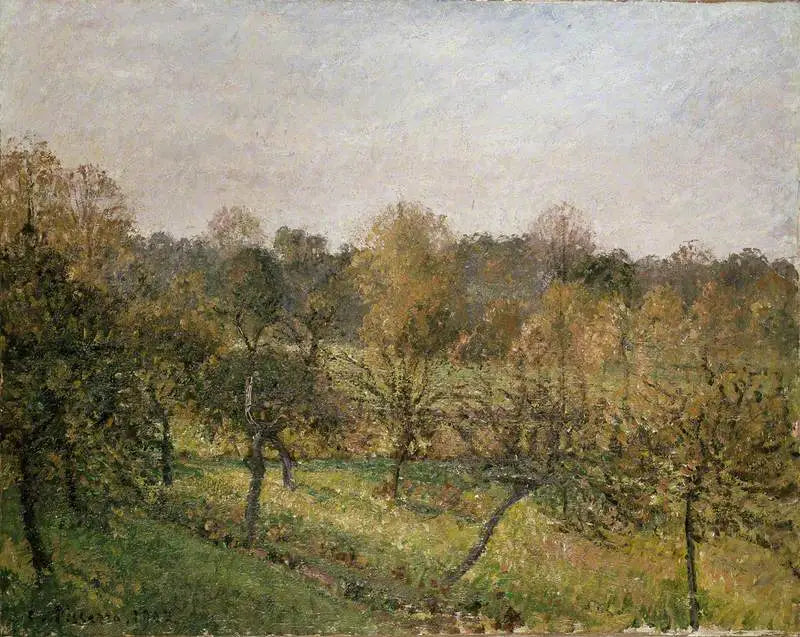 Zachód słońca w Éragny-sur-Epte, jesień - Camille Pissarro