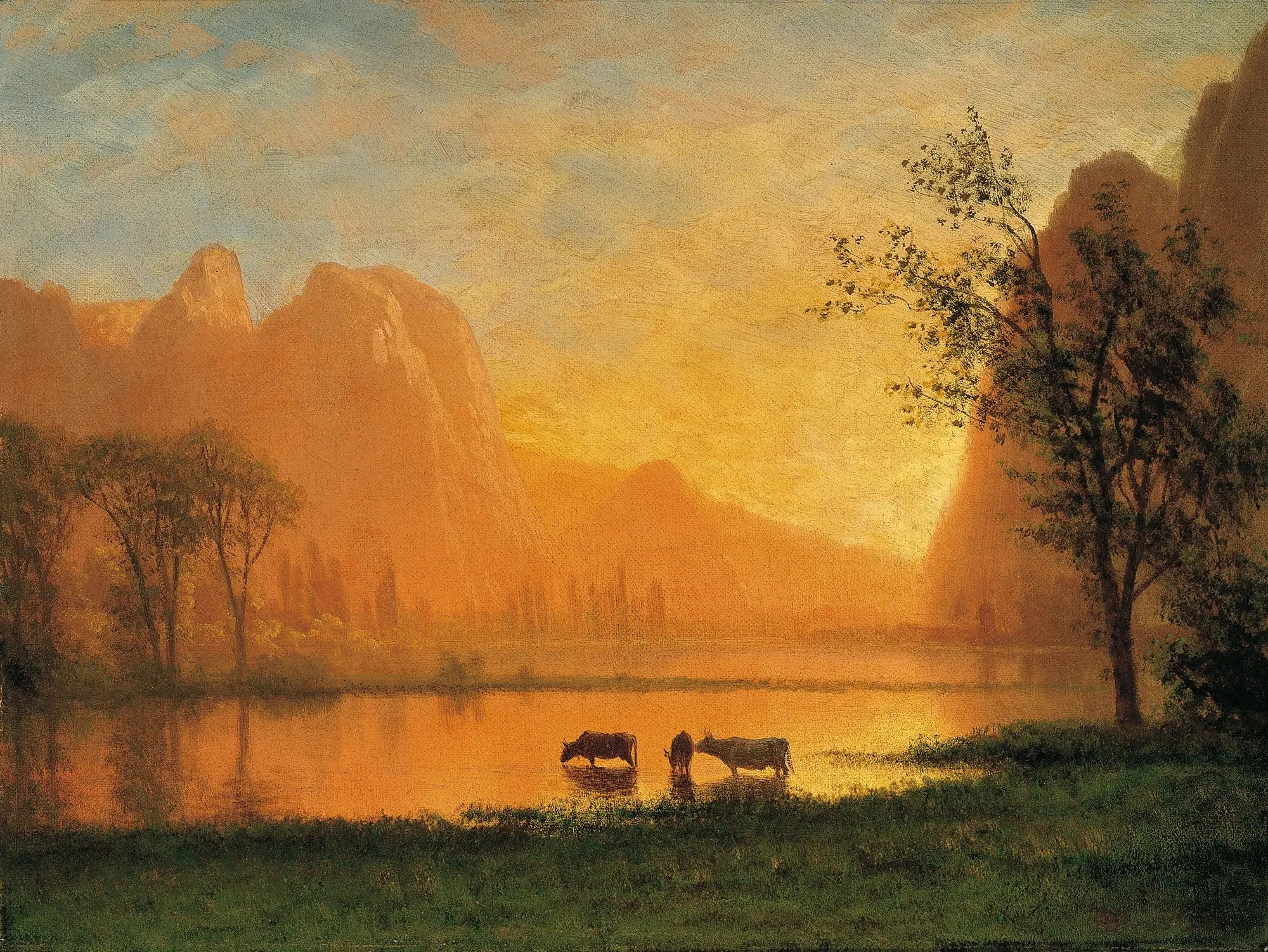 Coucher de soleil à Yosemite - Albert Bierstadt - Alpha Reproduction