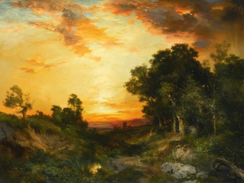 Zachód słońca, Amagansett - Thomas Moran