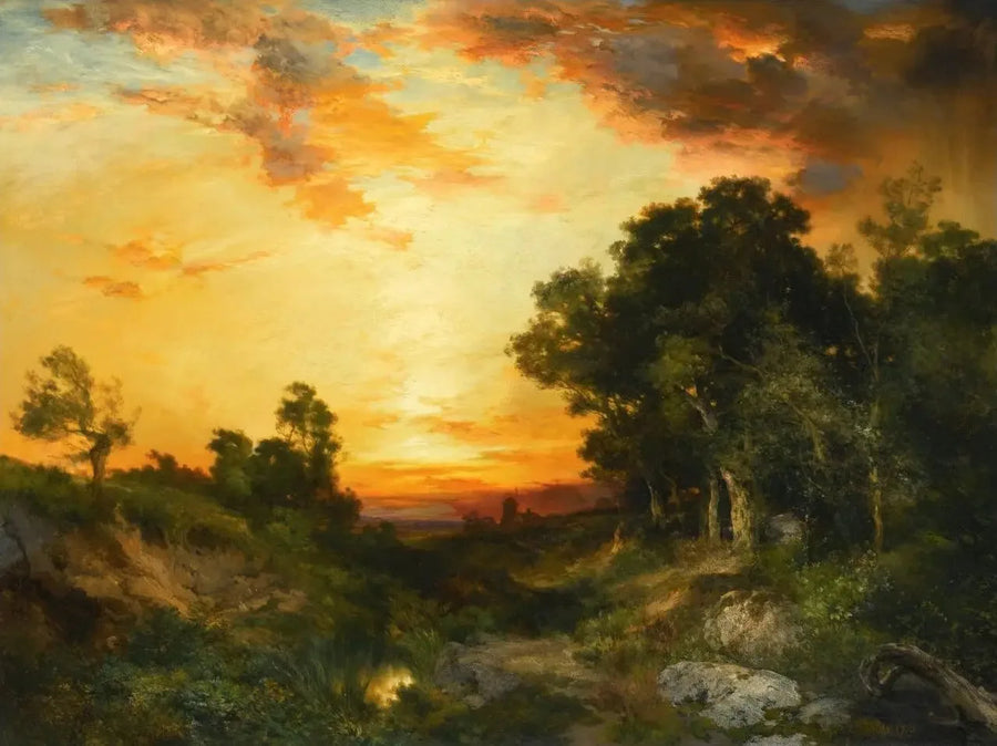 Zachód słońca, Amagansett - Thomas Moran