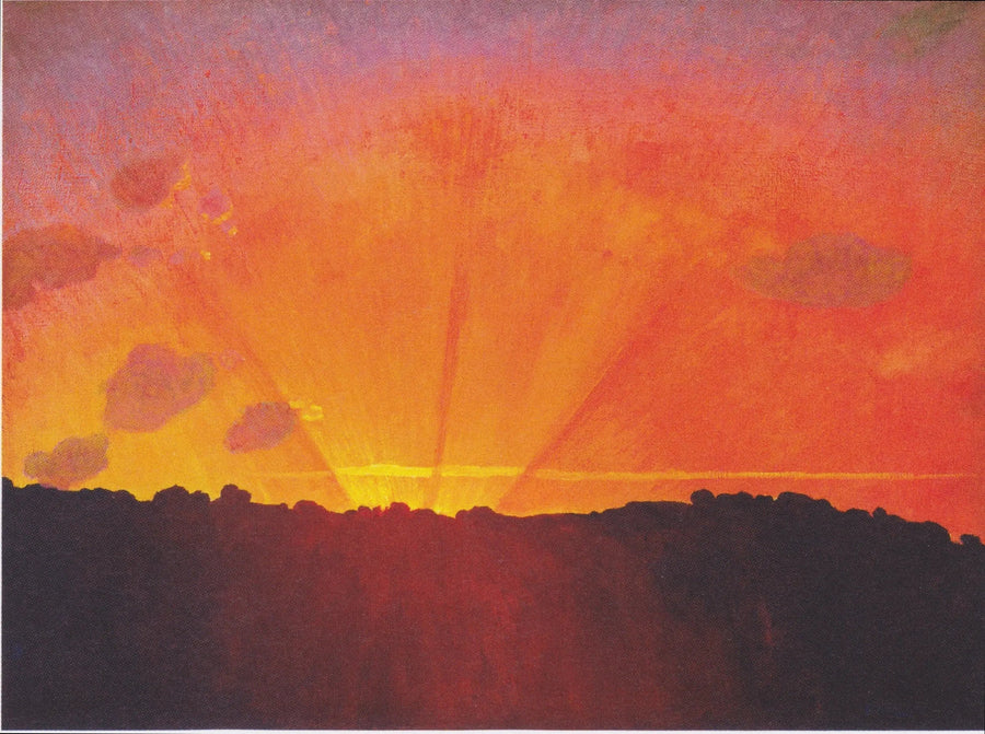 Zachód słońca, pomarańczowe niebo - Félix Vallotton