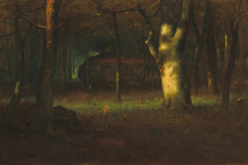 Zachód słońca w lesie - George Inness
