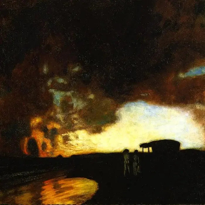 Zachód słońca na morzu - Franz Von Stuck