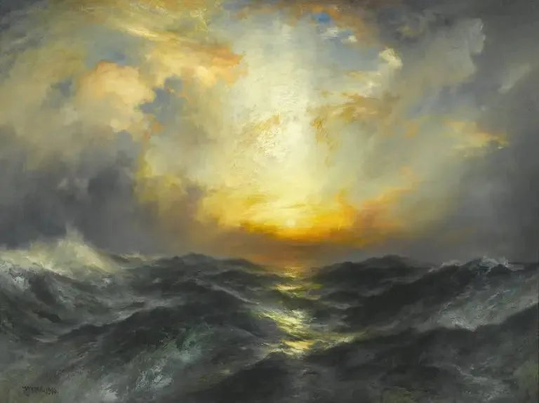 Zachód słońca nad morzem - Thomas Moran