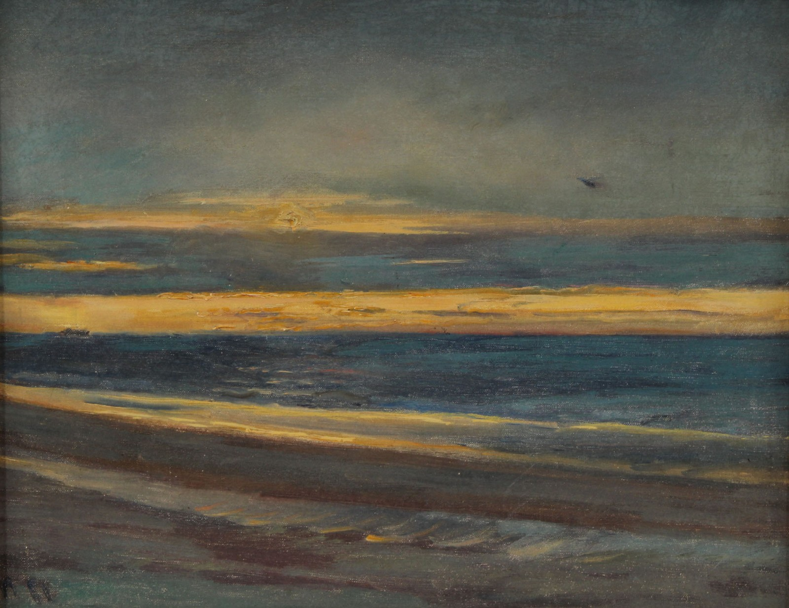 Coucher de soleil sur la mer. - Michael Peter Ancher image 1 copie de tableau peinte à la main
