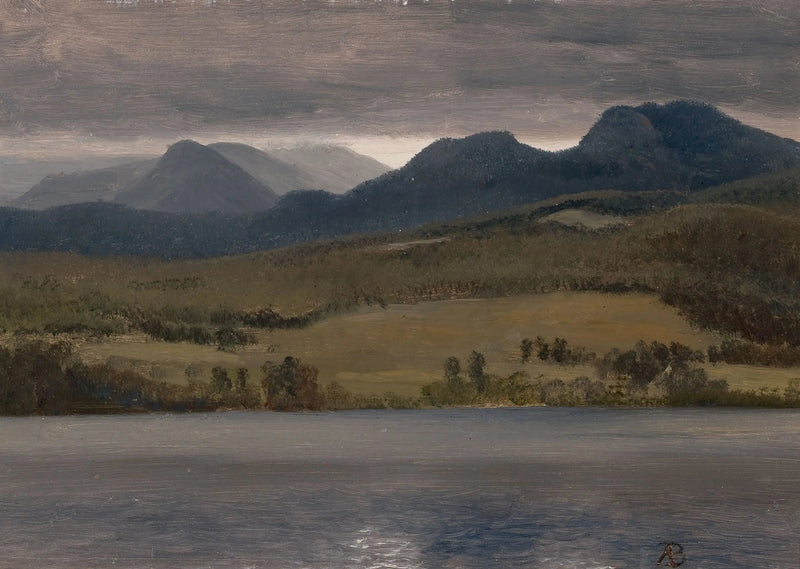 Zachód słońca nad jeziorem - Albert Bierstadt