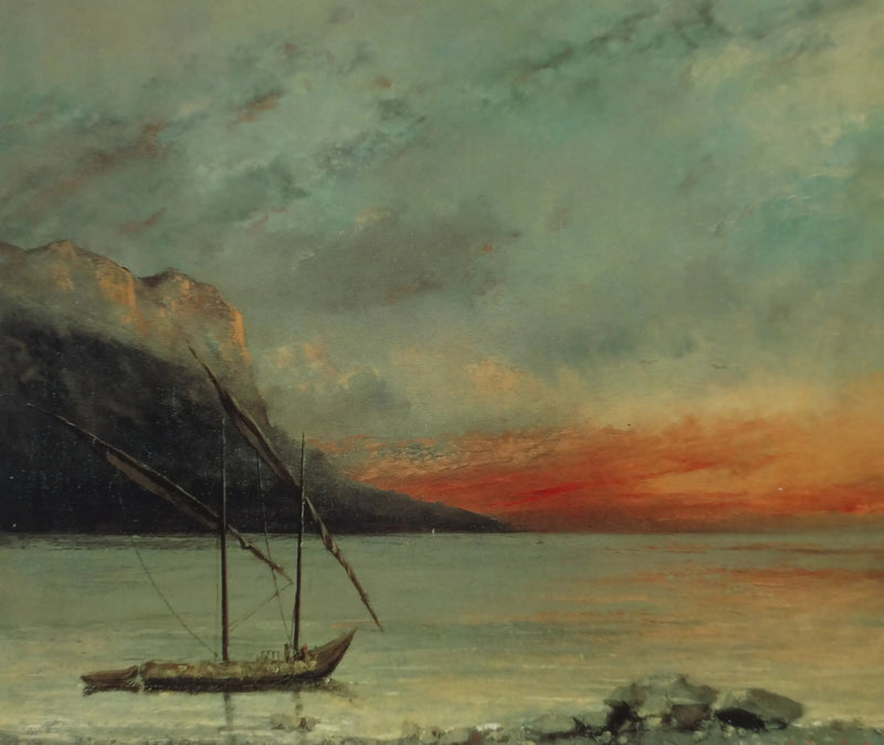 Zachód słońca nad Lacem Genewskim - Gustave Courbet
