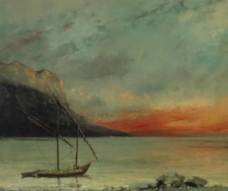 Zachód słońca nad Lacem Genewskim - Gustave Courbet