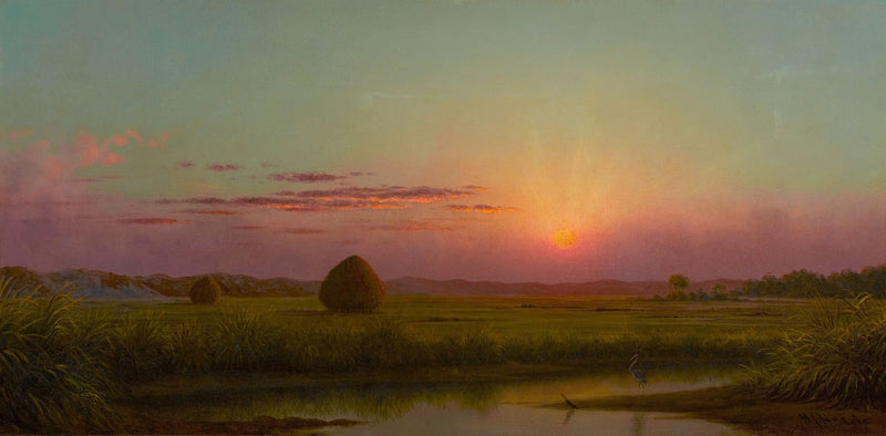 Zachód słońca nad bagnem - Martin Johnson Heade