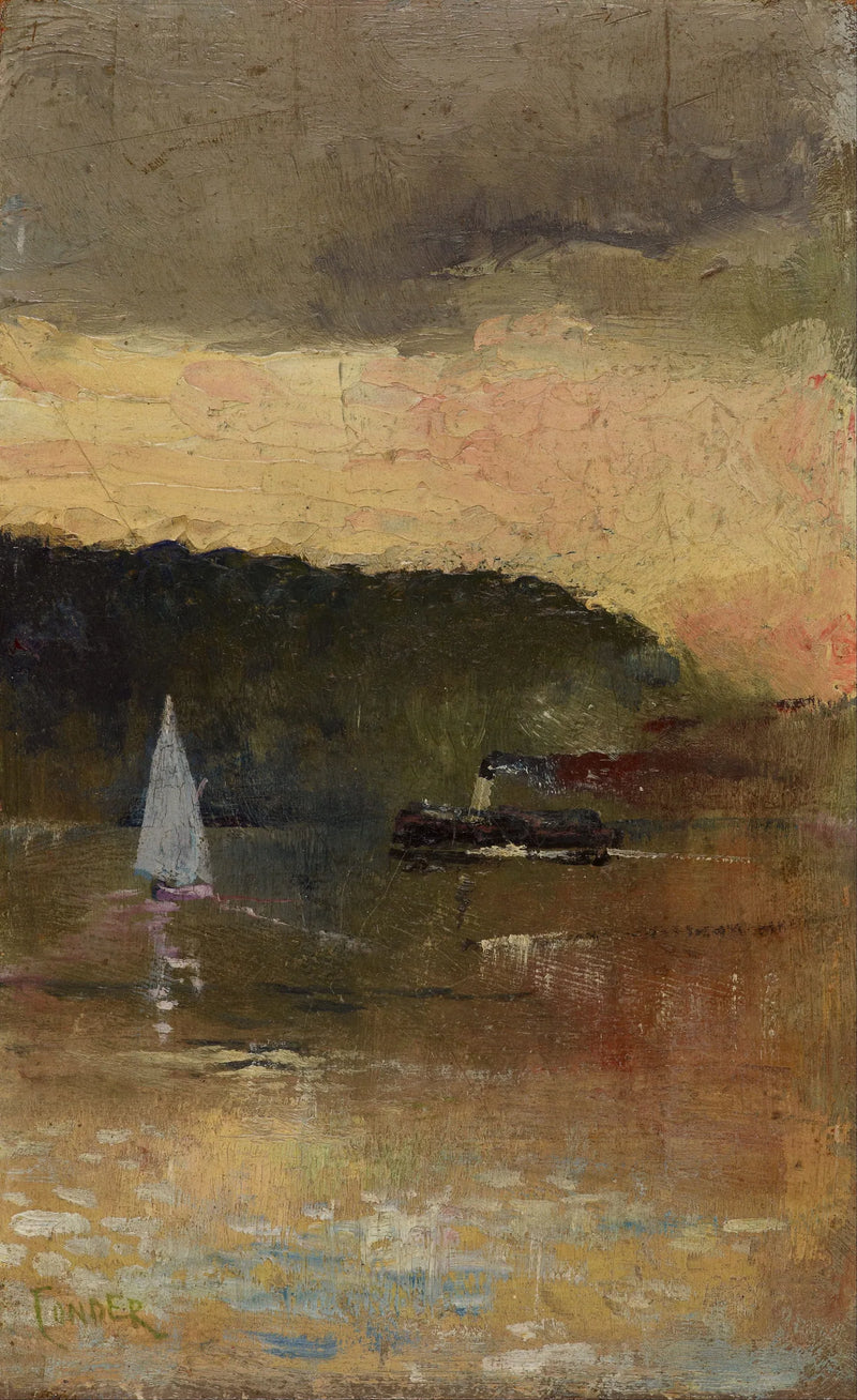Zachód słońca nad portem w Sydney - Charles Conder