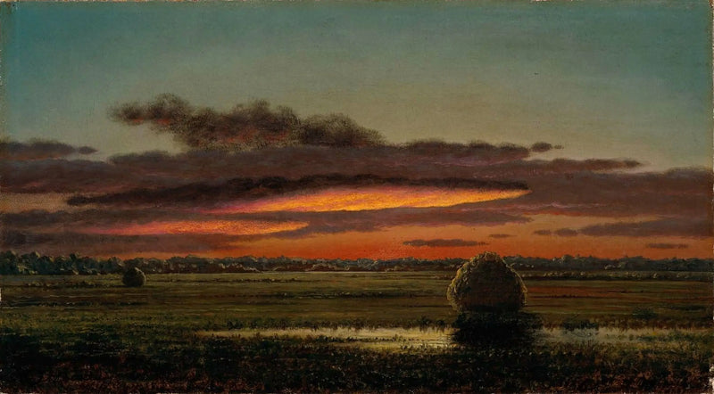 Zachód słońca nad bagnami - Martin Johnson Heade
