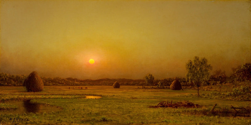 Zachód słońca nad bagnami, Newburyport, Massachusetts - Martin Johnson Heade