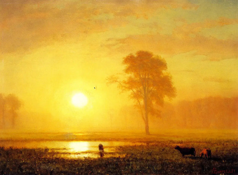 Zachód słońca nad równinami - Albert Bierstadt