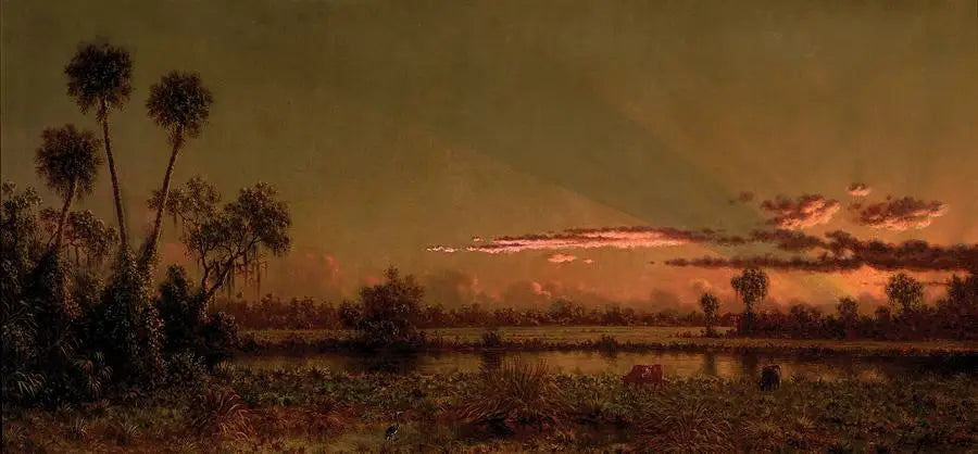 Coucher de soleil tropical : marais de Floride - Martin Johnson Heade - Alpha Reproduction