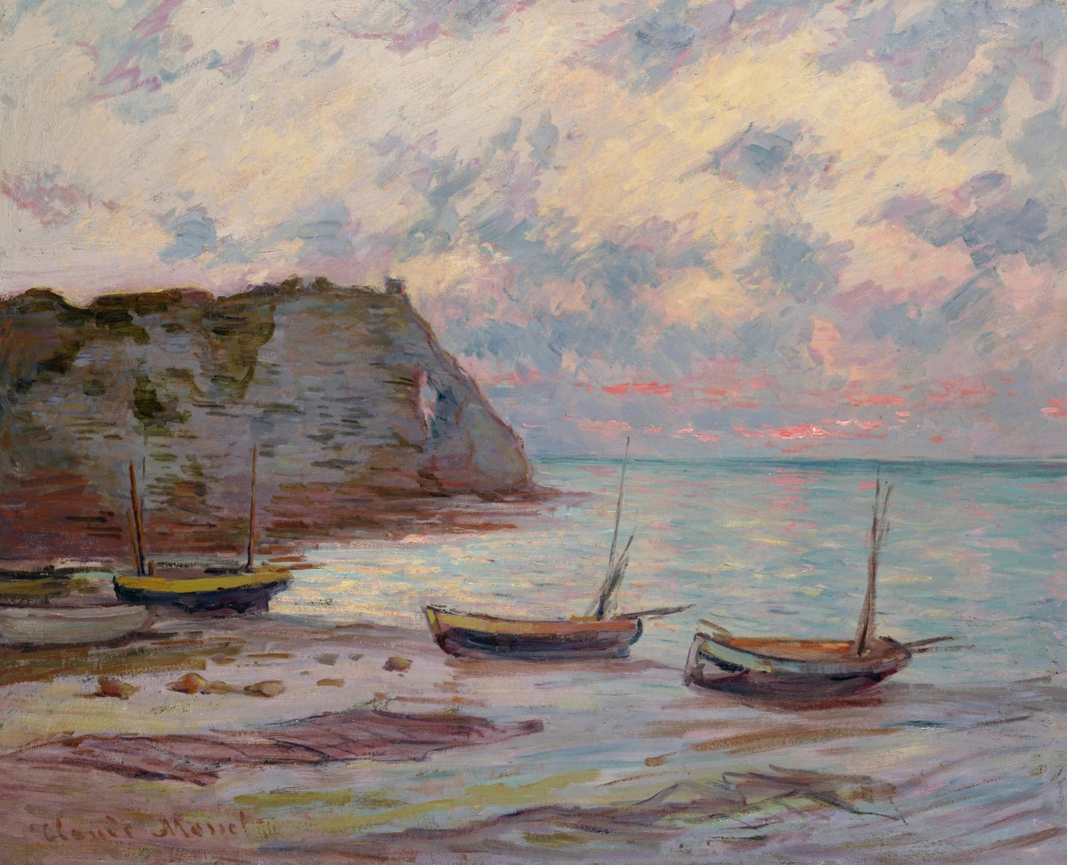 Coucher de soleil à Étretat W1016 par Claude Monet, Pola Museum of Art