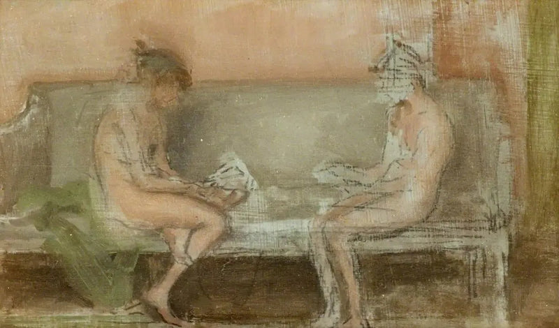 Kolor cielisty i srebrny: gracze w karty - James Abbott McNeill Whistler