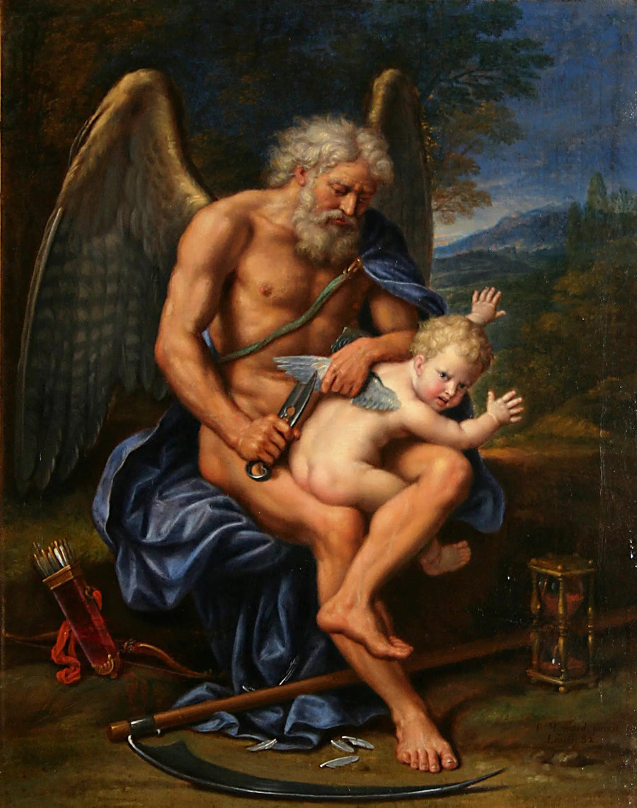 Przerywając czas skrzydłami Kupidyna - Pierre Mignard