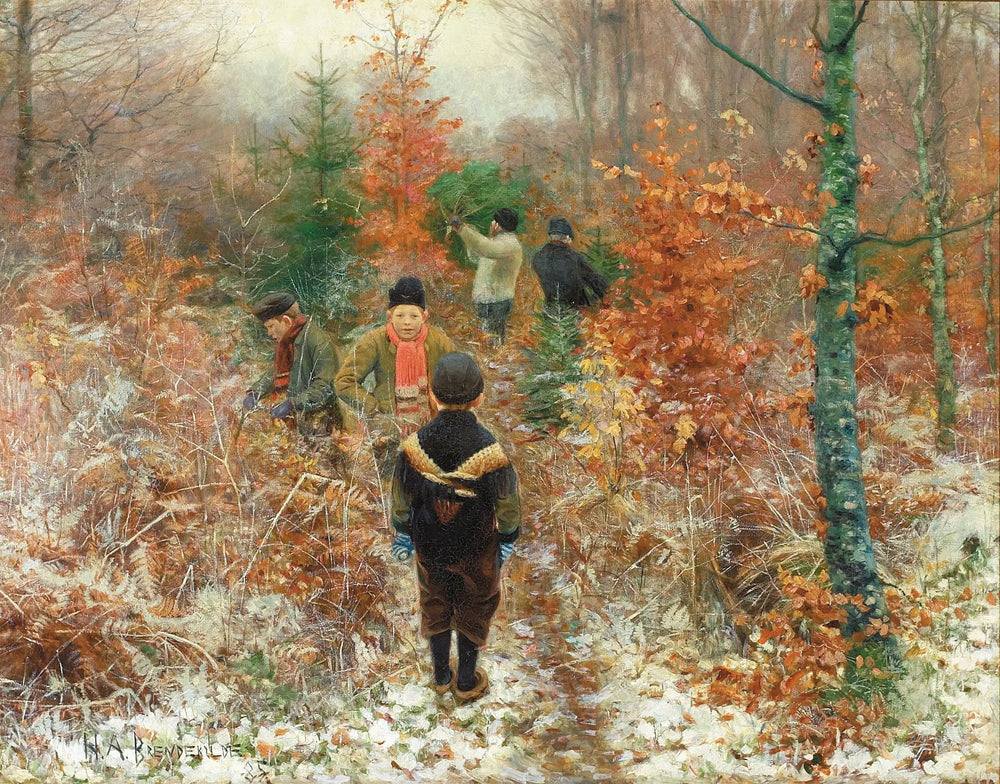 Couper les sapins de Noël. - H. A. Brendekilde - Alpha Reproduction
